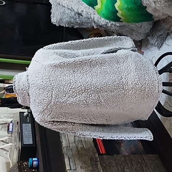 Gray zip sweater Thick Soft Teddy Bear Fleece Winter Weather XL STILLWATER SUPPL - Picture 4 of 8